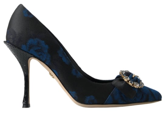 Dolce & Gabbana Blaue Blumige Ayers Kristall Pumps Schuhe - Image 1