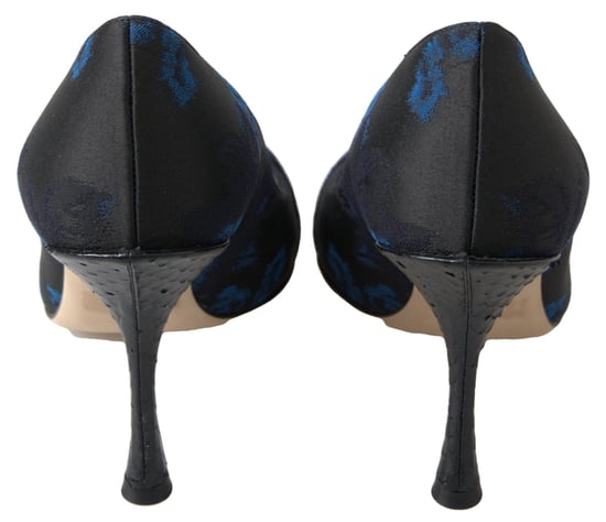 Dolce & Gabbana Blaue Blumige Ayers Kristall Pumps Schuhe - Image 2