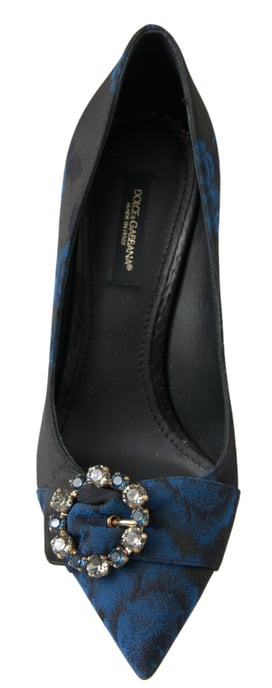 Dolce & Gabbana Blaue Blumige Ayers Kristall Pumps Schuhe - Image 4