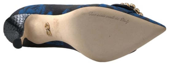 Dolce & Gabbana Blaue Blumige Ayers Kristall Pumps Schuhe - Image 5