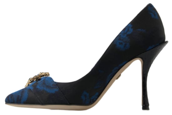 Dolce & Gabbana Blaue Blumige Ayers Kristall Pumps Schuhe - Image 6