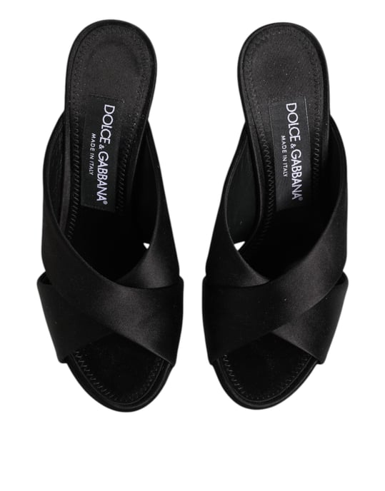 Dolce & Gabbana Schwarze Keira Barocke High Heel Sandalen Schuhe - Image 3