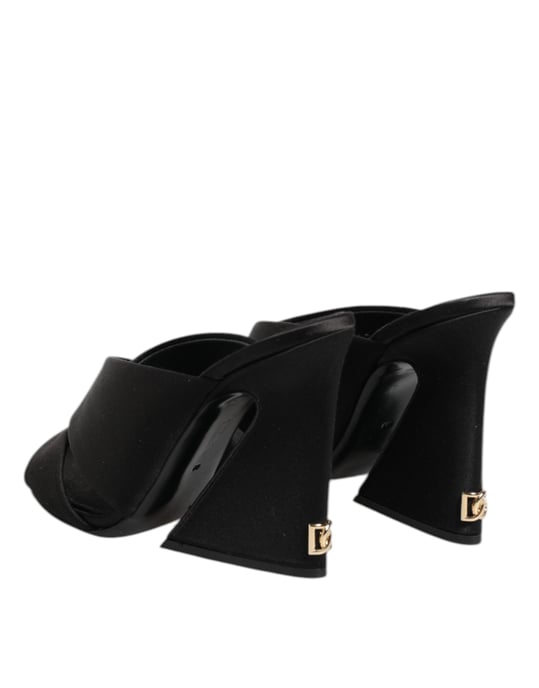 Dolce & Gabbana Schwarze Keira Barocke High Heel Sandalen Schuhe - Image 5