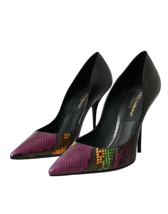 Dolce & Gabbana Mehrfarbige Exotische Leder Pumps Schuhe - Image 3