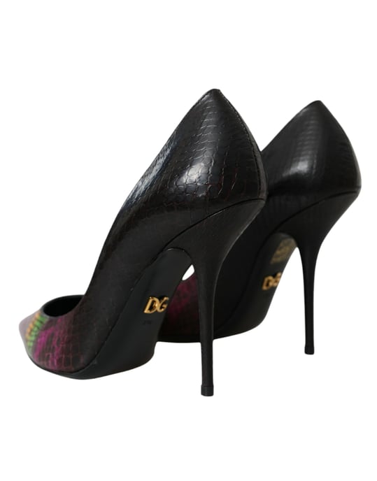 Dolce & Gabbana Mehrfarbige Exotische Leder Pumps Schuhe - Image 4