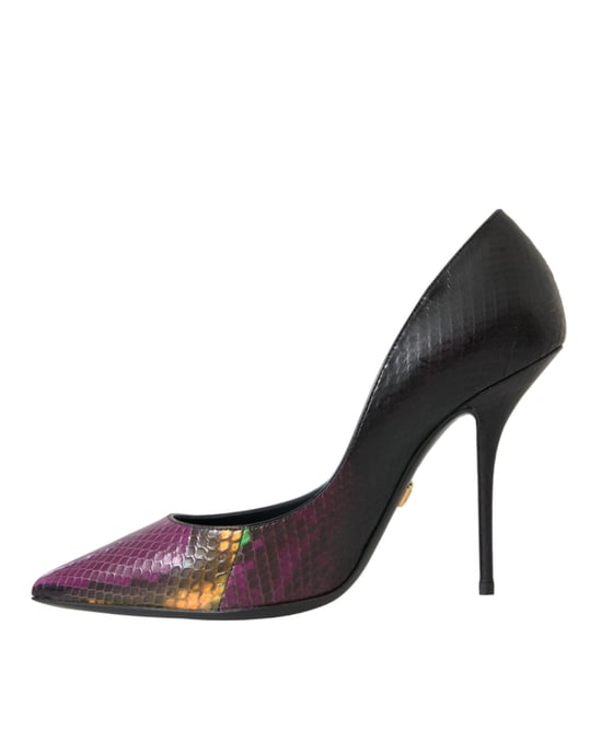 Dolce & Gabbana Mehrfarbige Exotische Leder Pumps Schuhe - Image 5