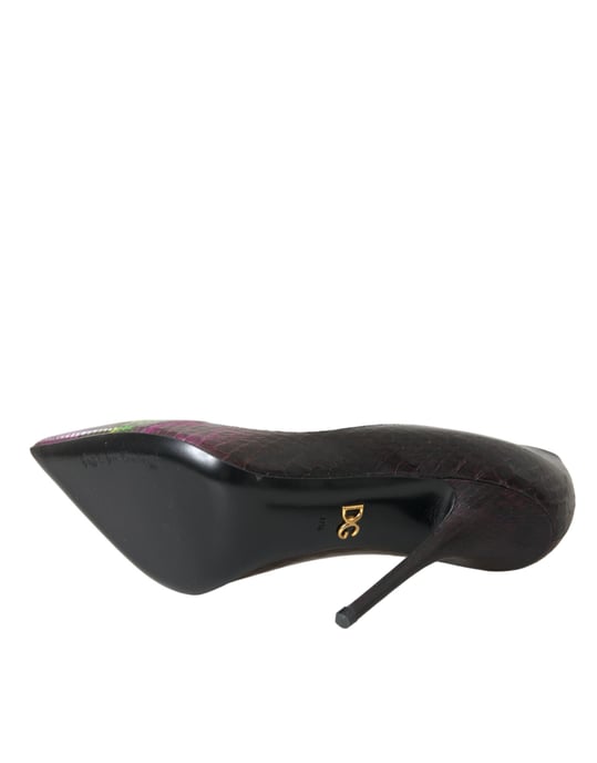 Dolce & Gabbana Mehrfarbige Exotische Leder Pumps Schuhe - Image 6