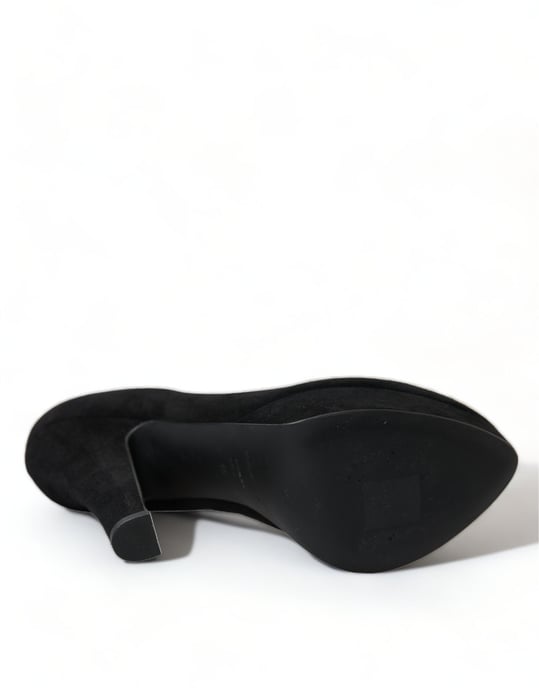 Dolce & Gabbana Schwarze Wildleder Plattform Absatzpumps Schuhe - Image 6