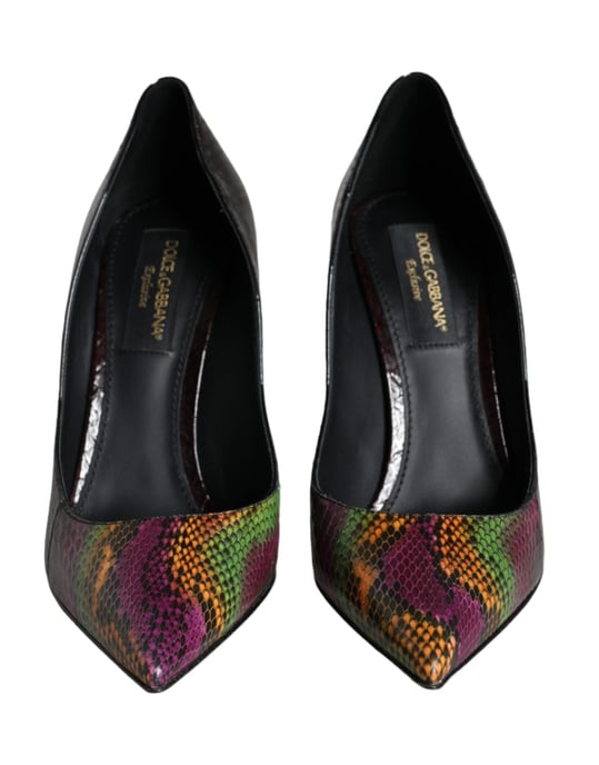 Dolce & Gabbana Mehrfarbige Exotische Leder Absatzschuhe - Image 2