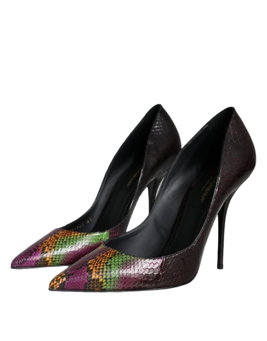 Dolce & Gabbana Mehrfarbige Exotische Leder Absatzschuhe - Image 3