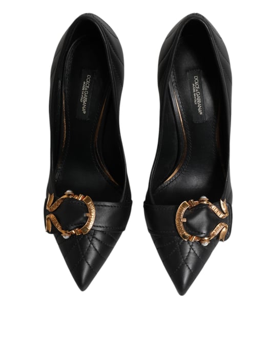 Dolce & Gabbana Schwarze Hingabe Leder Absatzschuhe Pumps - Image 3