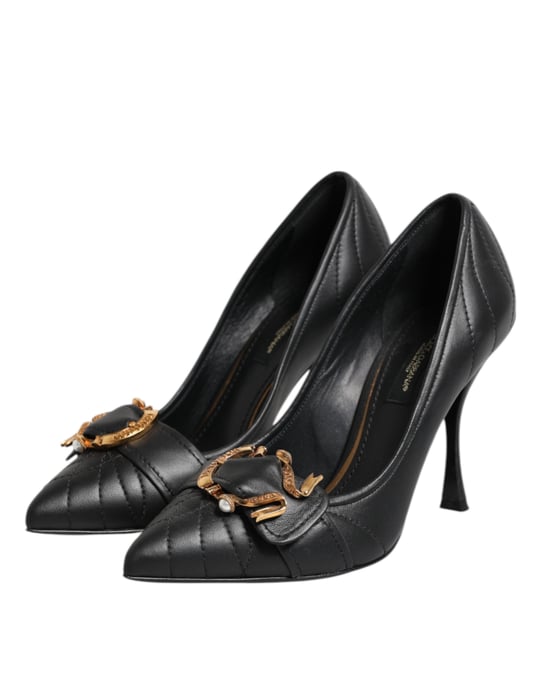 Dolce & Gabbana Schwarze Hingabe Leder Absatzschuhe Pumps - Image 4