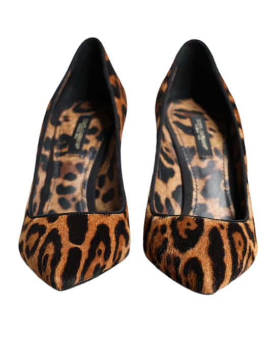 Dolce & Gabbana Braune Leoparden-Haarleder-Pumps - Image 2