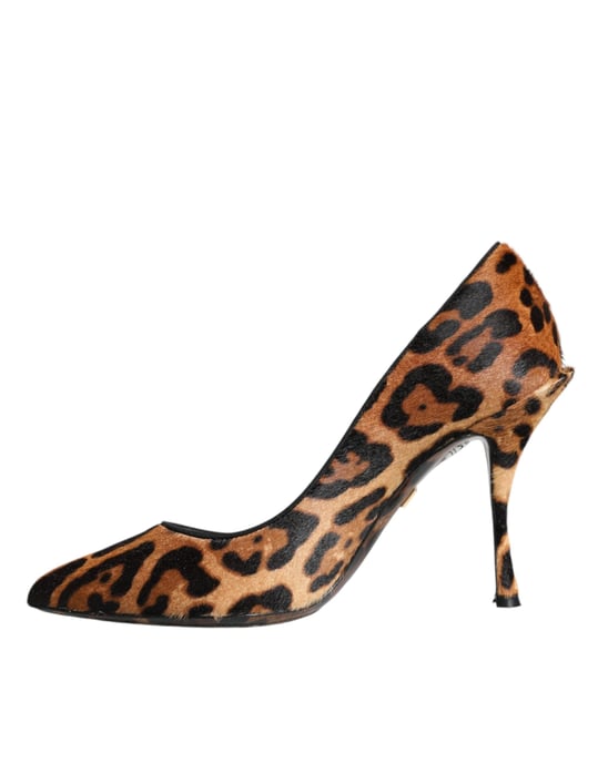 Dolce & Gabbana Braune Leoparden-Haarleder-Pumps - Image 5