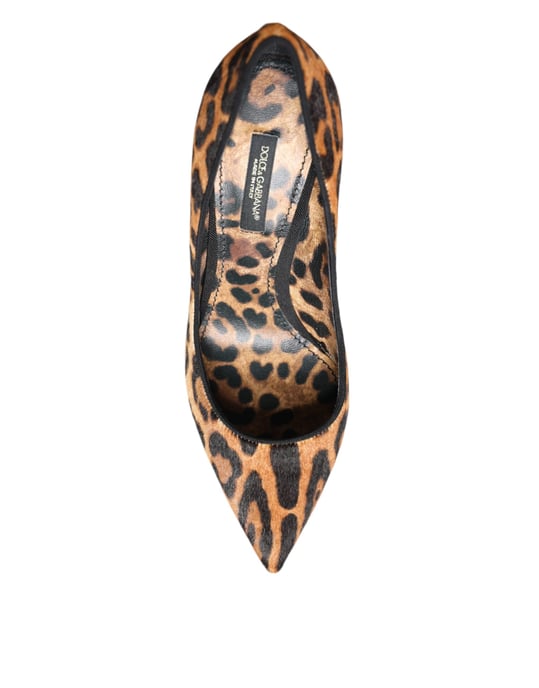 Dolce & Gabbana Braune Leoparden-Haarleder-Pumps - Image 6