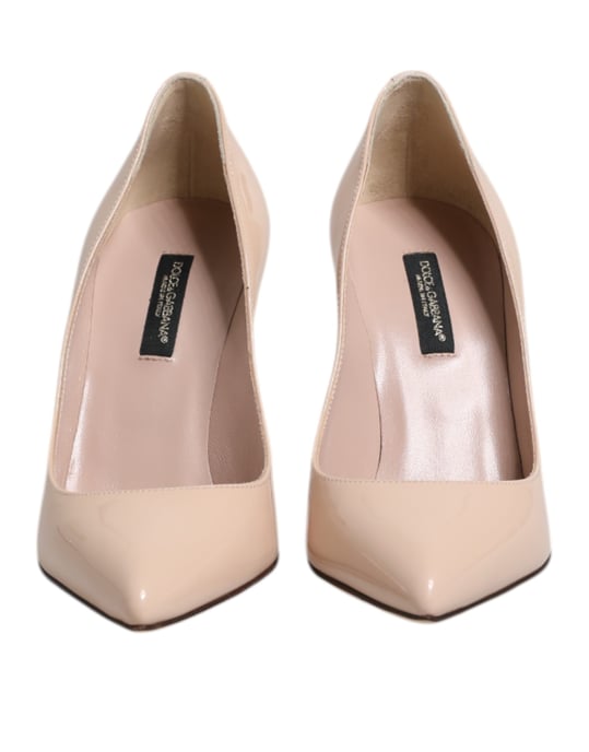 Dolce & Gabbana Beige Lackleder Stiletto-Absatz Pumps Schuhe - Image 2