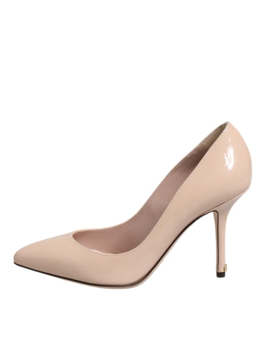 Dolce & Gabbana Beige Lackleder Stiletto-Absatz Pumps Schuhe - Image 6