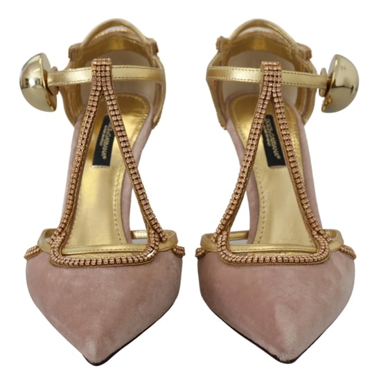 Dolce & Gabbana Pink Crystal T-Riemchenabsatzschuhe - Image 2