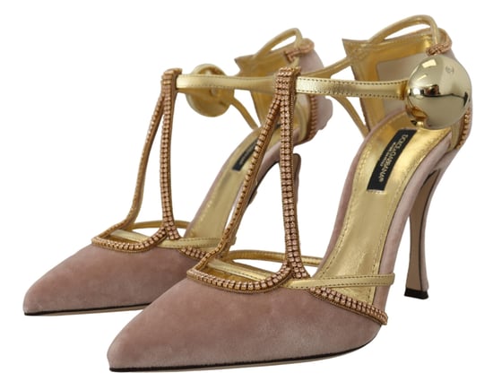 Dolce & Gabbana Pink Crystal T-Riemchenabsatzschuhe - Image 3