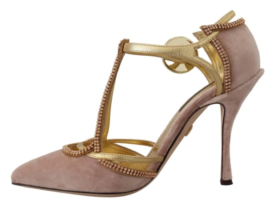 Dolce & Gabbana Pink Crystal T-Riemchenabsatzschuhe - Image 5
