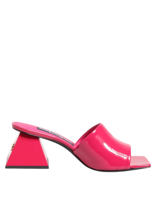 Dolce & Gabbana Pink Offene Zehen Blockabsatz Mules Sandalen Schuhe - Image 1
