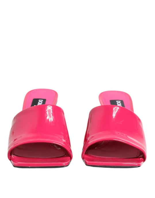 Dolce & Gabbana Pink Offene Zehen Blockabsatz Mules Sandalen Schuhe - Image 3