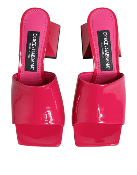Dolce & Gabbana Pink Offene Zehen Blockabsatz Mules Sandalen Schuhe - Image 4