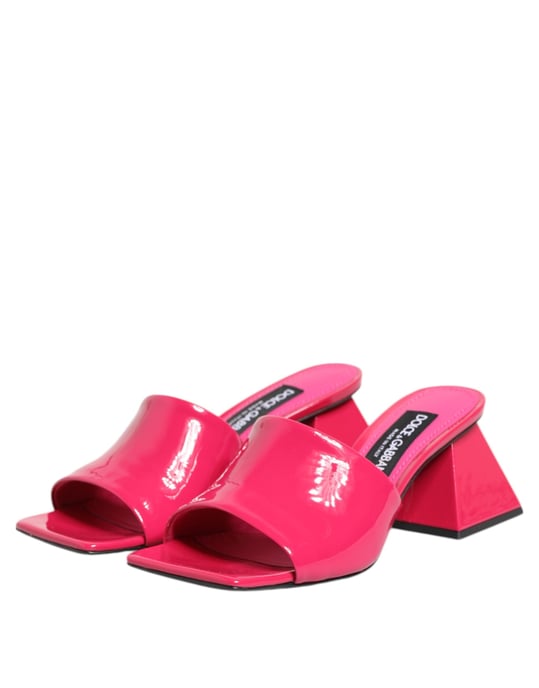 Dolce & Gabbana Pink Offene Zehen Blockabsatz Mules Sandalen Schuhe - Image 5