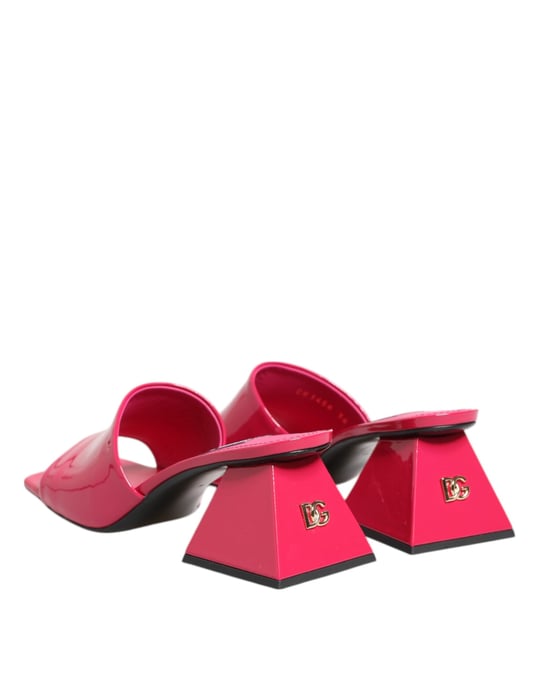 Dolce & Gabbana Pink Offene Zehen Blockabsatz Mules Sandalen Schuhe - Image 6