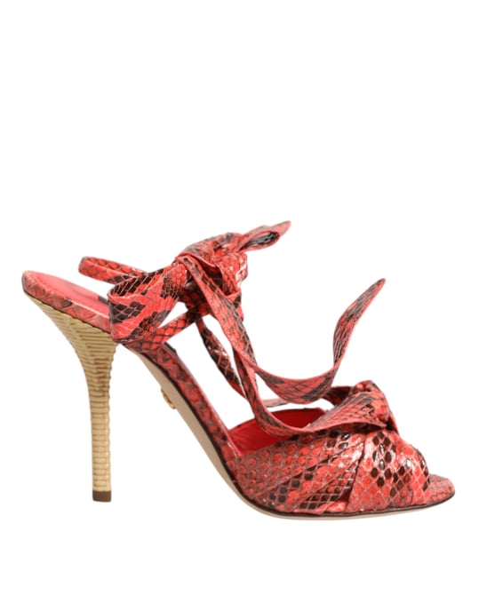 Dolce & Gabbana Korallen-python Leder Sandalen Schuhe - Image 1