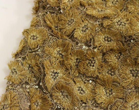 Lanre Da Silva Ajayi GOLD Lange Spitzen-Maxikleid mit Kristallen - Image 6