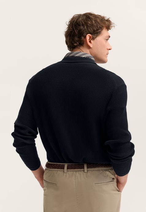 Bugatti Herren Strickjacke geknöpft mit Polokragen - Image 2