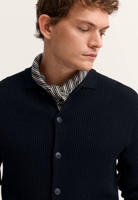 Bugatti Herren Strickjacke geknöpft mit Polokragen - Image 5