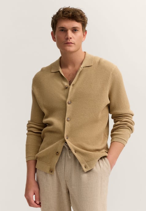 Bugatti Herren Strickjacke geknöpft mit Polokragen - Image 1