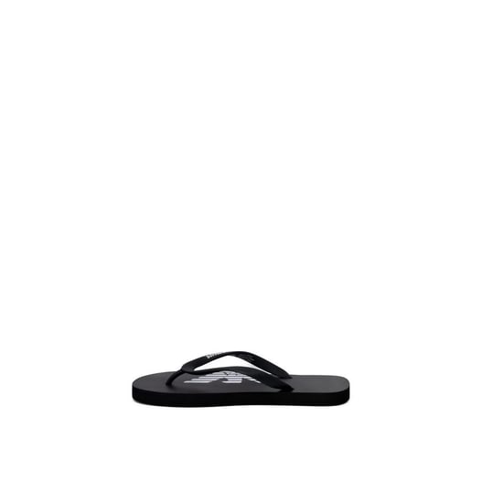 Emporio Armani Unterwäsche Schwarz-Weiße Gummi Flip-Flop Sandalen - Image 1