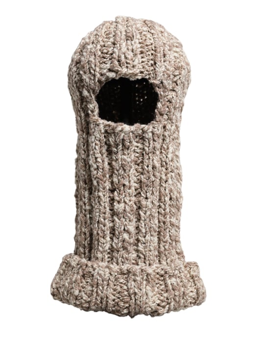 Dolce & Gabbana Beiger Wollgestrickter Skimasken-Balaclava-Hut - Image 1