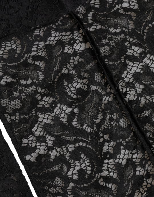 Dolce & Gabbana Schwarze Blumen-Spitzen-Kopfbedeckung - Image 3