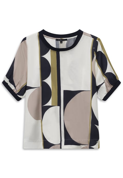 Bugatti Damen Bluse kurzarm mit grafischem Print aus 100% Viskose - Image 3