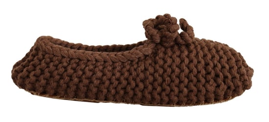 Dolce & Gabbana Braune Slip-On Ballerina Flats Wollstrickschuhe - Image 1