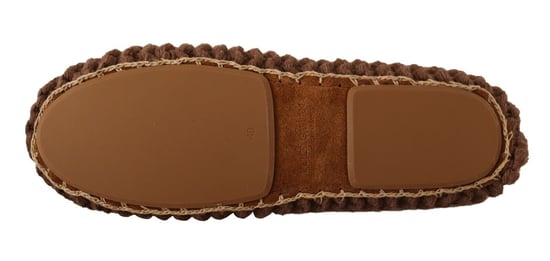 Dolce & Gabbana Braune Slip-On Ballerina Flats Wollstrickschuhe - Image 5