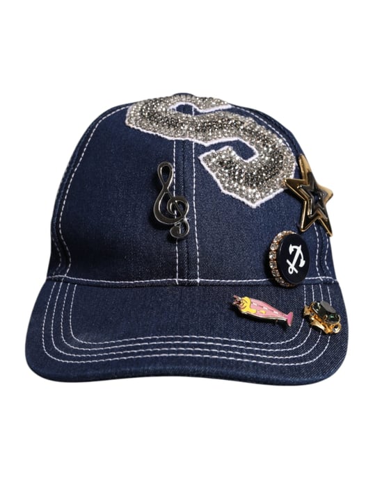 Dolce & Gabbana Blaue Kristallverzierung Basecap - Image 2