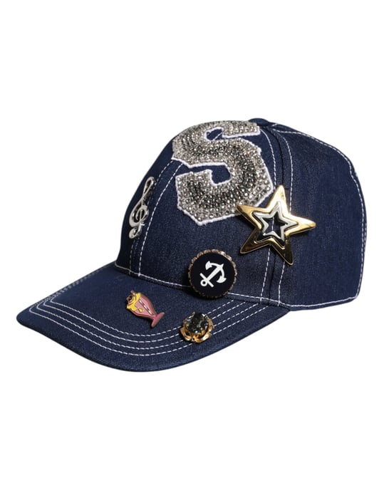 Dolce & Gabbana Blaue Kristallverzierung Basecap - Image 3