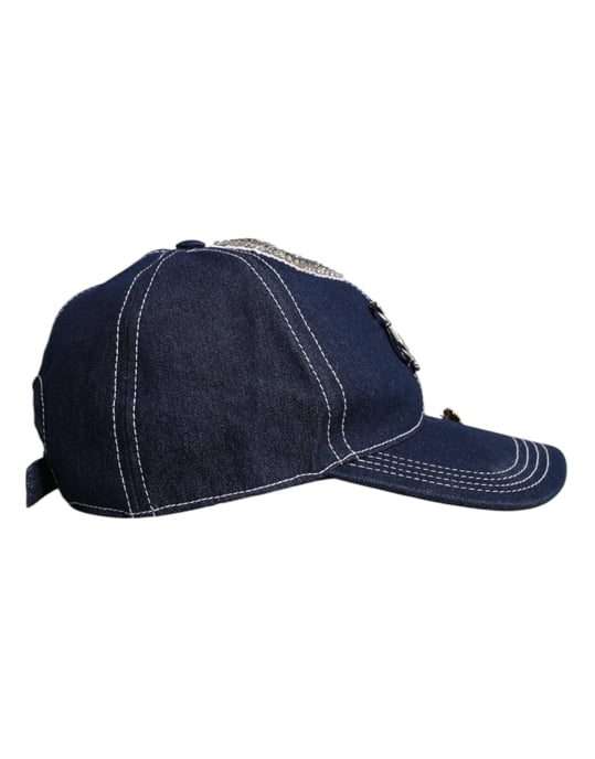Dolce & Gabbana Blaue Kristallverzierung Basecap - Image 4