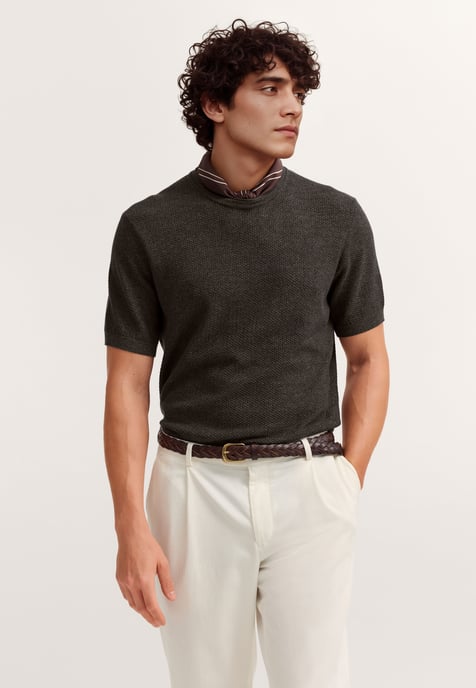 Bugatti Herren Strick-Shirt Regular Fit aus einem Baumwollmix - Image 1
