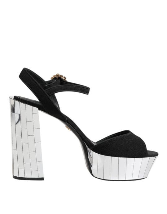 Dolce & Gabbana Black Crystal Riemchen-Sandaletten Keira - Image 1