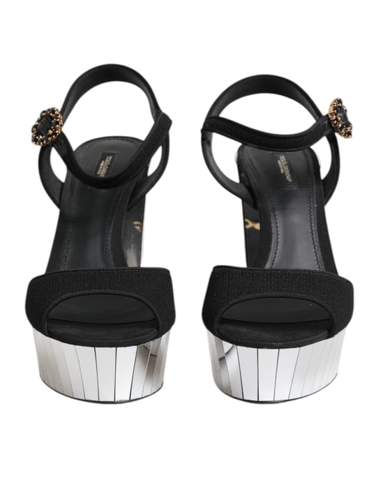 Dolce & Gabbana Black Crystal Riemchen-Sandaletten Keira - Image 2
