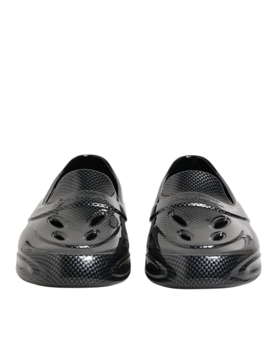 Dolce & Gabbana Schwarze Gummisandalen Low Top Sneakers Schuhe - Image 3