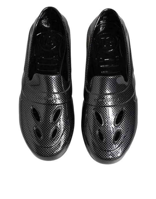 Dolce & Gabbana Schwarze Gummisandalen Low Top Sneakers Schuhe - Image 4