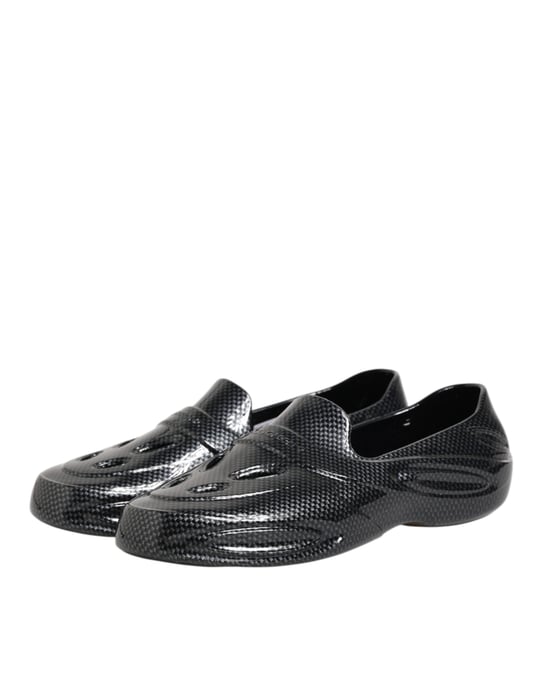 Dolce & Gabbana Schwarze Gummisandalen Low Top Sneakers Schuhe - Image 5