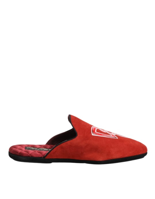 Dolce & Gabbana Rote Wildleder DG König Hausschuhe - Image 2